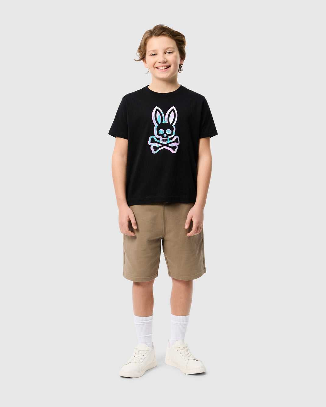 T Shirt Graphique Psycho Bunny Leonard Graphic Tee Noir Enfant | SRG-83385266